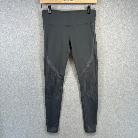 ALO Vitality Mesh Leggings Womens Size Small Slate Gray Pull On Yoga Performance - Picture 1 of 10